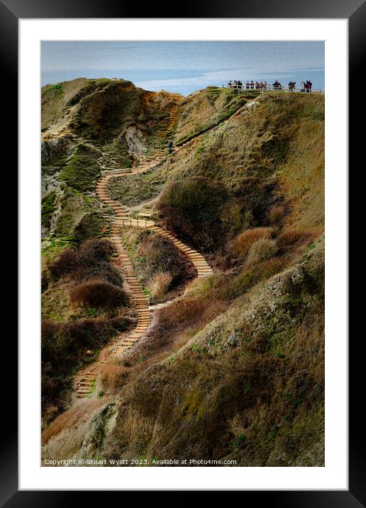 Steps to Man of War Bay, Dorset Coast Framed Mounted Print by Stuart Wyatt