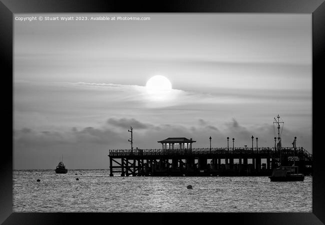 Swanage Pier Sunrise Framed Print by Stuart Wyatt