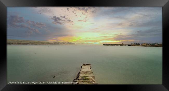 Swanage Sunrise Framed Print by Stuart Wyatt