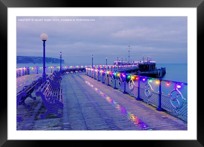 Swanage Pier Blue Hour Framed Mounted Print by Stuart Wyatt