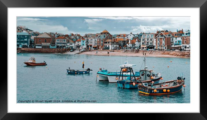 St Ives: Harbour Beach and Town Framed Mounted Print by Stuart Wyatt