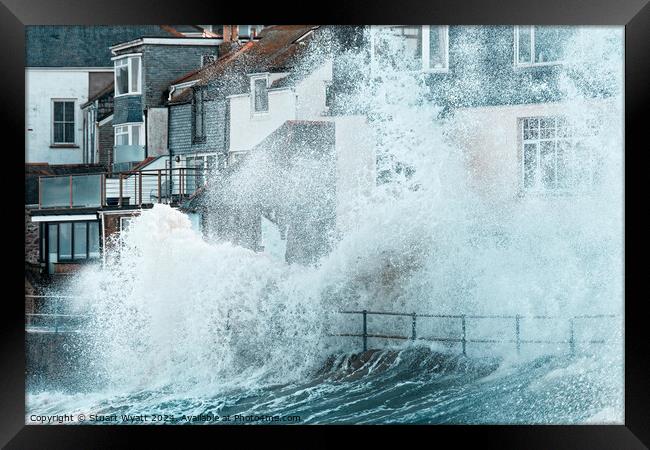 Big Wave hits St Ives Framed Print by Stuart Wyatt