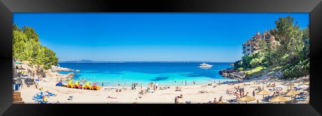 Panoramic view beautiful beach Calvia, Cala Compte Framed Print by Alex Winter