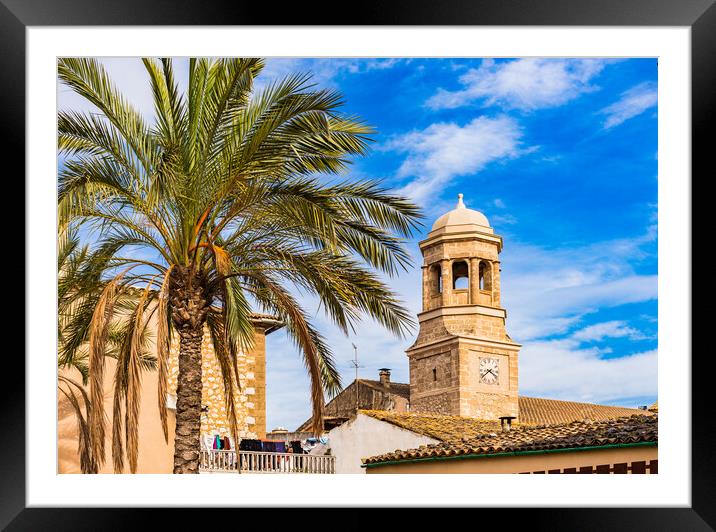 Heavenly Bell Tower in Lloseta Framed Mounted Print by Alex Winter