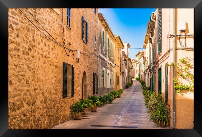 Old town of Alcudia street Framed Print by Alex Winter