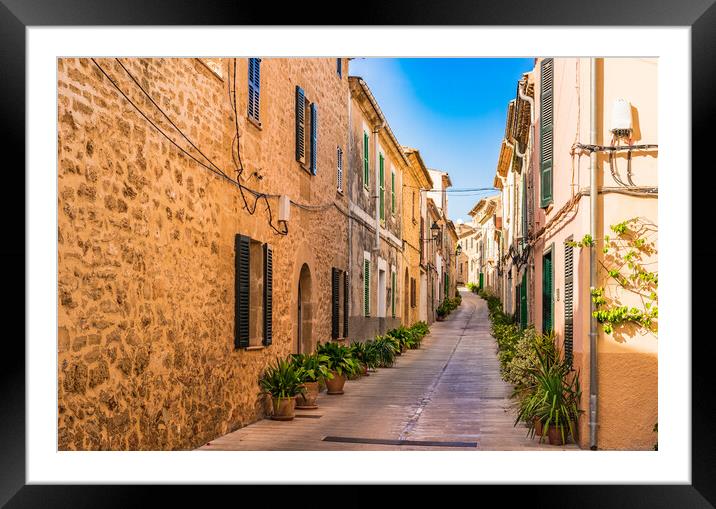Old town of Alcudia street Framed Mounted Print by Alex Winter