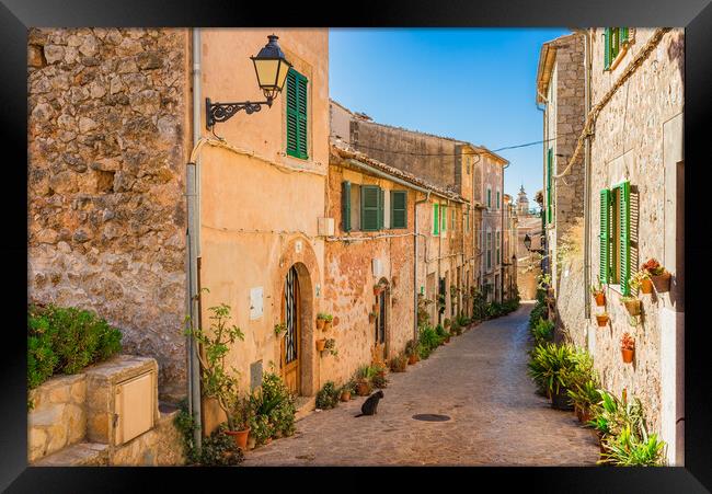 Idyllic Romance in Valldemossa Outdoor street Framed Print by Alex Winter