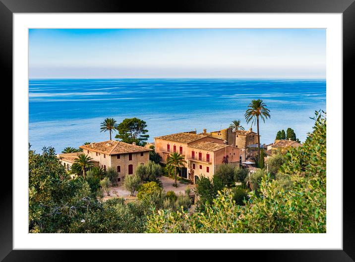Idyllic view of an old village at Deia on Mallorca Framed Mounted Print by Alex Winter