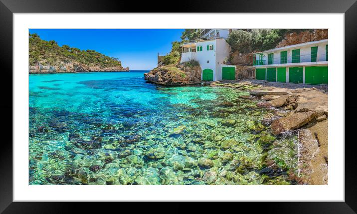 Seaside of Cala Santanyi bay, Mallorca island Framed Mounted Print by Alex Winter