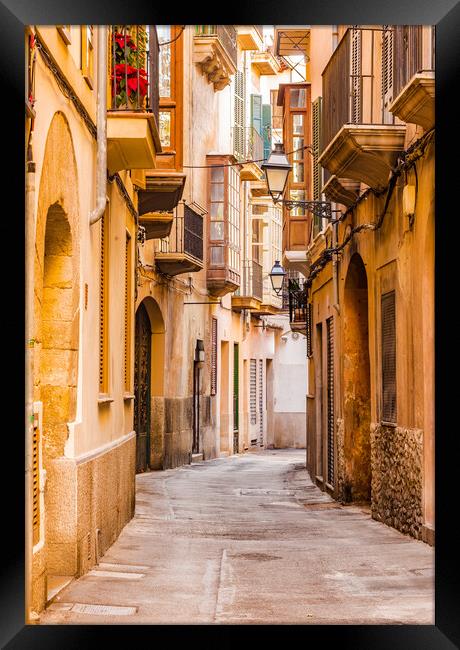 Street in the old town of Palma de Mallorca, Framed Print by Alex Winter