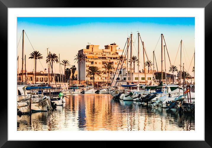 Harbor of Portixol on Mallorca Framed Mounted Print by Alex Winter