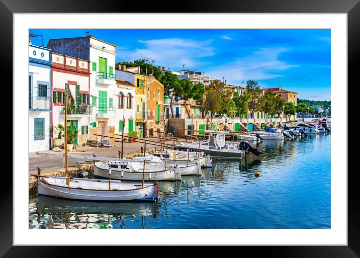 Protocolom, Felanitx, Mallorca harbour Framed Mounted Print by Alex Winter