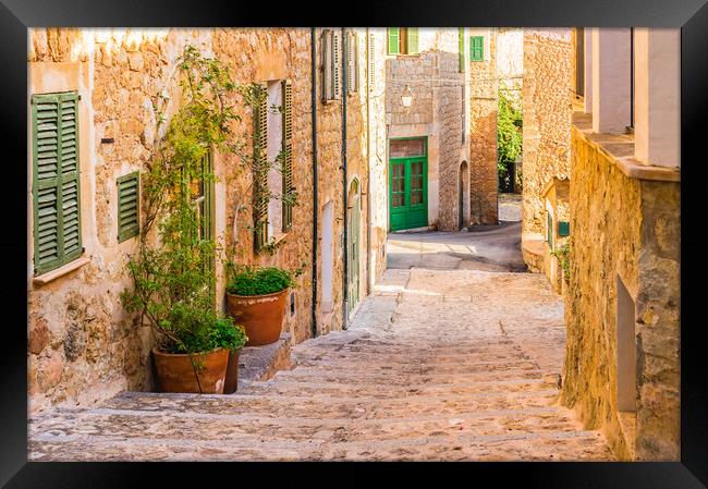 Mallorca, view of the historic village of Deia, Balearic islands Framed Print by Alex Winter