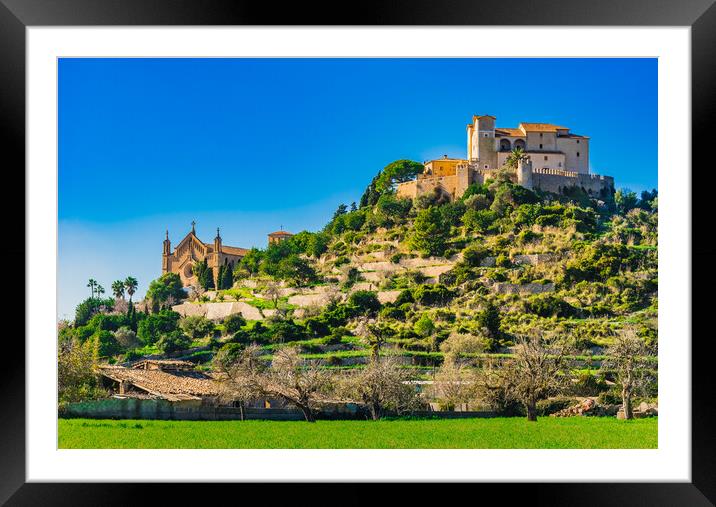 A castle on top of a lush green field, Arta Framed Mounted Print by Alex Winter