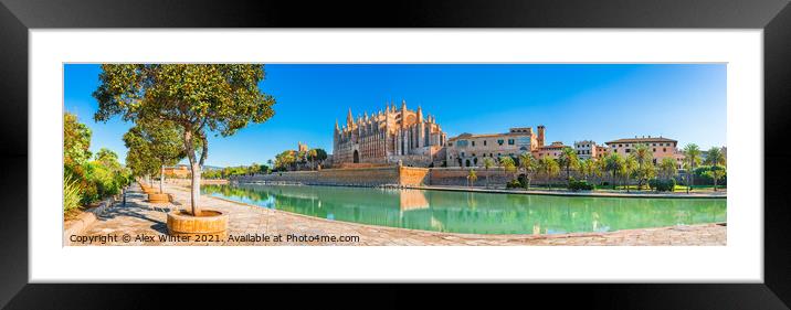 Cathedral La Seu at the city center of Palma Framed Mounted Print by Alex Winter