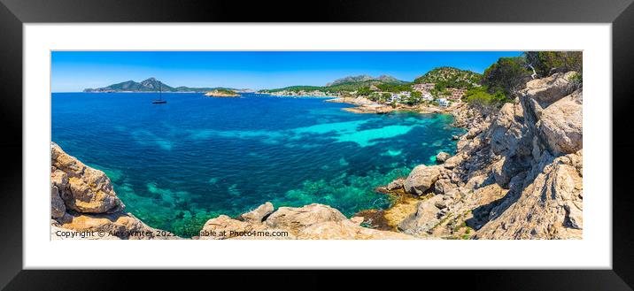 Mallorca island, view of bay in Sant Elm Framed Mounted Print by Alex Winter