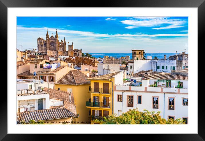 The famous Cathedral La Seu in Palma Framed Mounted Print by Alex Winter