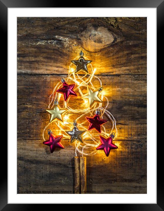 Festive Illumination Christmas tree Framed Mounted Print by Alex Winter