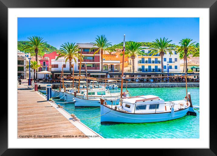 Port de Andratx idyllic harbor town marina Framed Mounted Print by Alex Winter