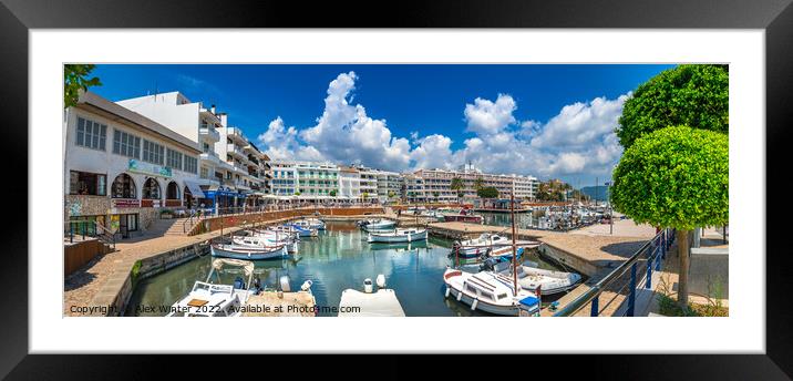Boats at harbour port of Cala Bona Framed Mounted Print by Alex Winter