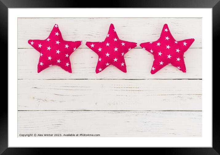 Pink stars decoration Framed Mounted Print by Alex Winter