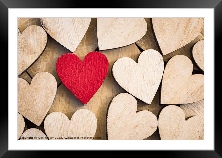 Romantic love heart Framed Mounted Print by Alex Winter