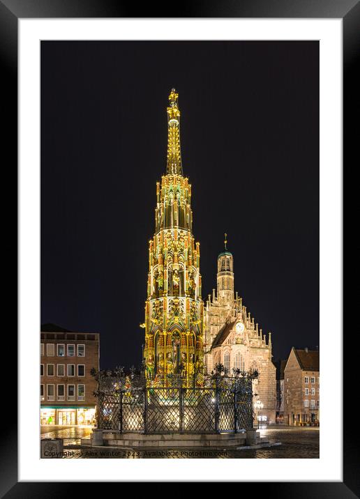 Nuremberg beautiful fountain Framed Mounted Print by Alex Winter