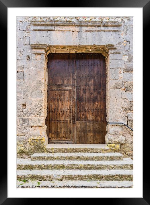 Ancient church door a window to the past Framed Mounted Print by Alex Winter