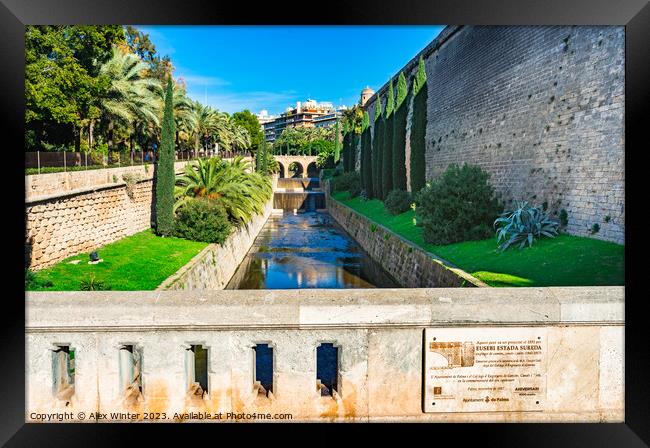 Historic canal in Palma de Majorca Framed Print by Alex Winter