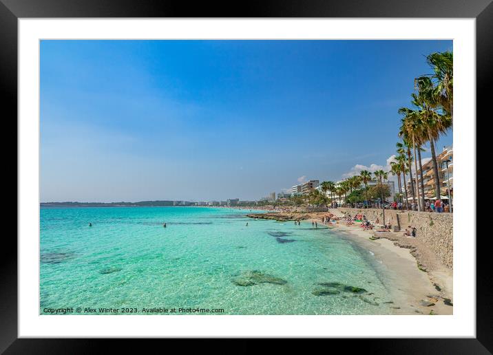 Cala Millor beach on Mallorca island Framed Mounted Print by Alex Winter