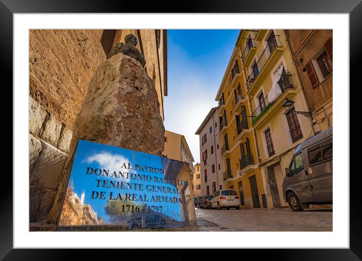 Majorca, Spain, Monument of Don Antonio Barcelo Framed Mounted Print by Alex Winter