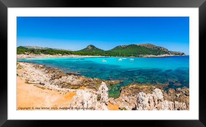 Majorca island, beach Cala Angulla Framed Mounted Print by Alex Winter