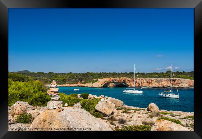 Mediterranean Sea coast of Mallorca Island Framed Print by Alex Winter