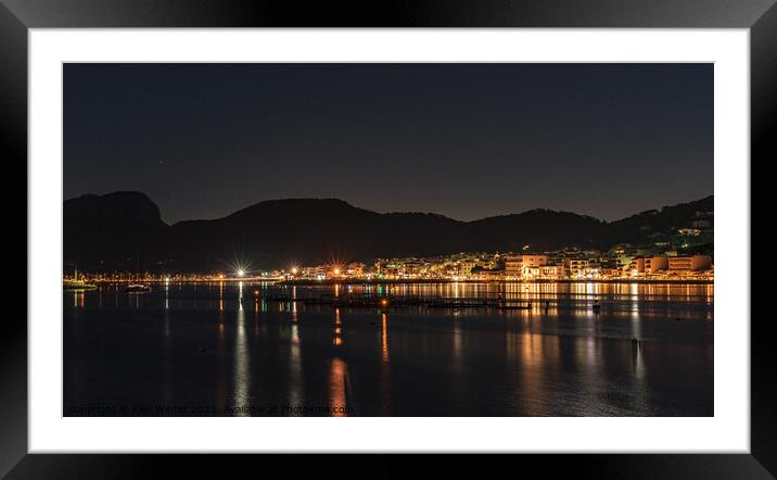 Port de Andratx on Mallorca at night Framed Mounted Print by Alex Winter