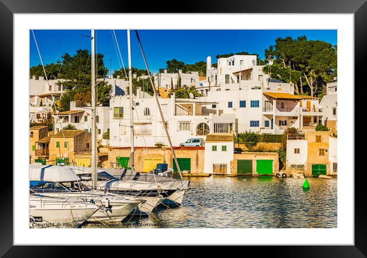 Harbor marina of Cala D'or Framed Mounted Print by Alex Winter