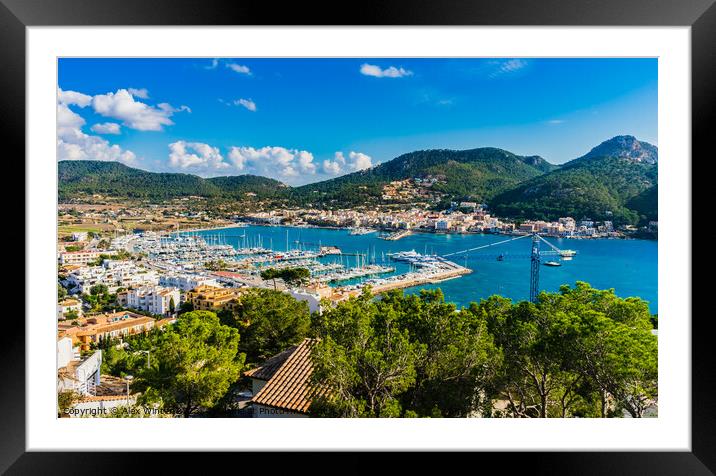 Panoramic view of the bay of Port de Andratx Framed Mounted Print by Alex Winter