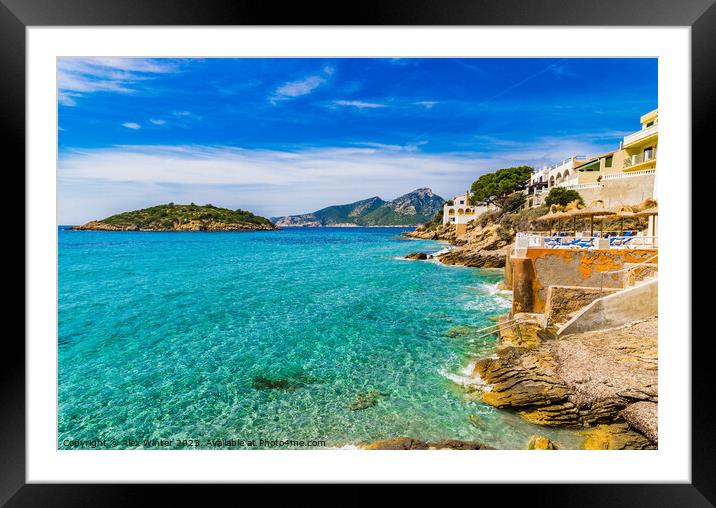 Idyllic view of the island Sa Dragonera Framed Mounted Print by Alex Winter