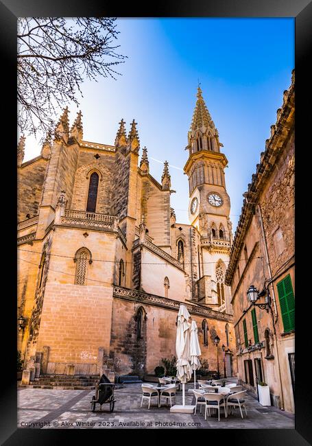 The Majestic Church Square of Manacor Framed Print by Alex Winter