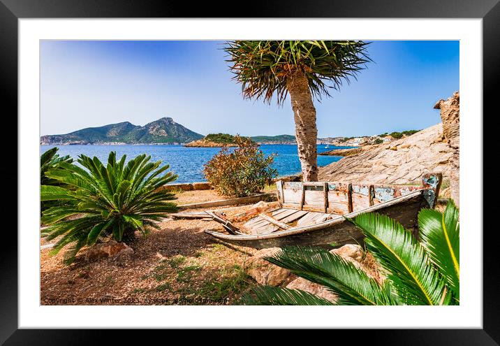 Idyllic view of Sant Elm coast, Mallorca, Spain Framed Mounted Print by Alex Winter