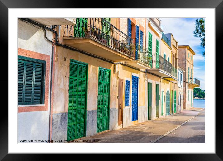 Old town of Portocolom Framed Mounted Print by Alex Winter