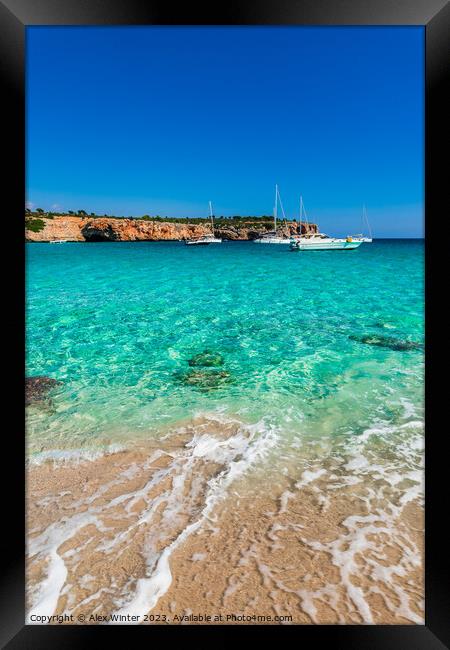 Beach Majorca, beautiful bay of Cala Varques Framed Print by Alex Winter