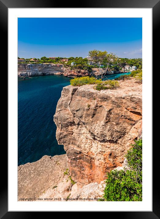 Beautiful cliffs rocks at the coast on Mallorca Framed Mounted Print by Alex Winter