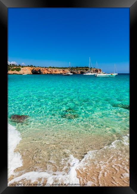 Cala Varques bay beach Mallorca island Framed Print by Alex Winter