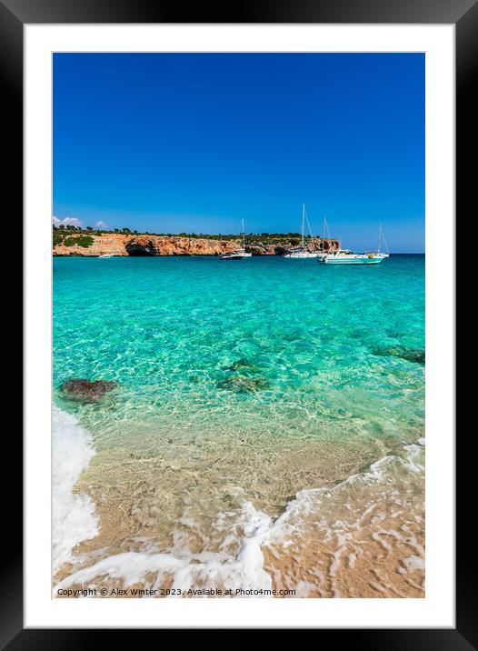 Cala Varques bay beach Mallorca island Framed Mounted Print by Alex Winter