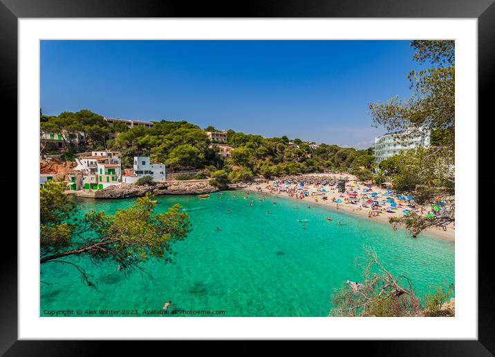 Sand beach on Majorca seaside of Cala Santanyi Framed Mounted Print by Alex Winter