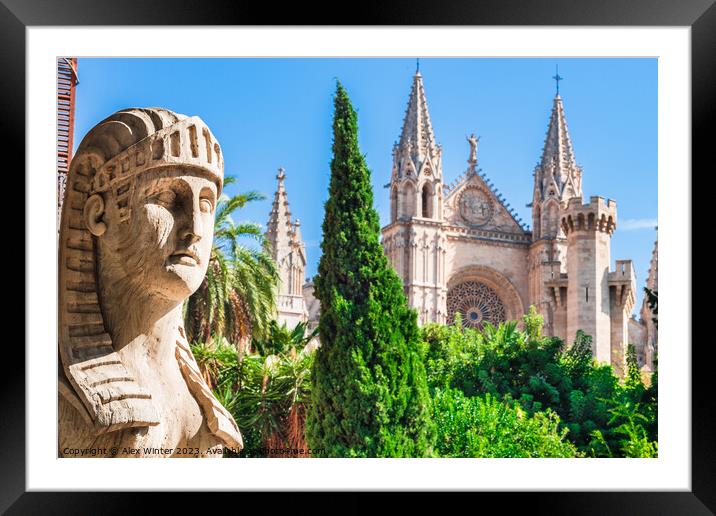 Beautiful view of the famous Cathedral La Seu Framed Mounted Print by Alex Winter