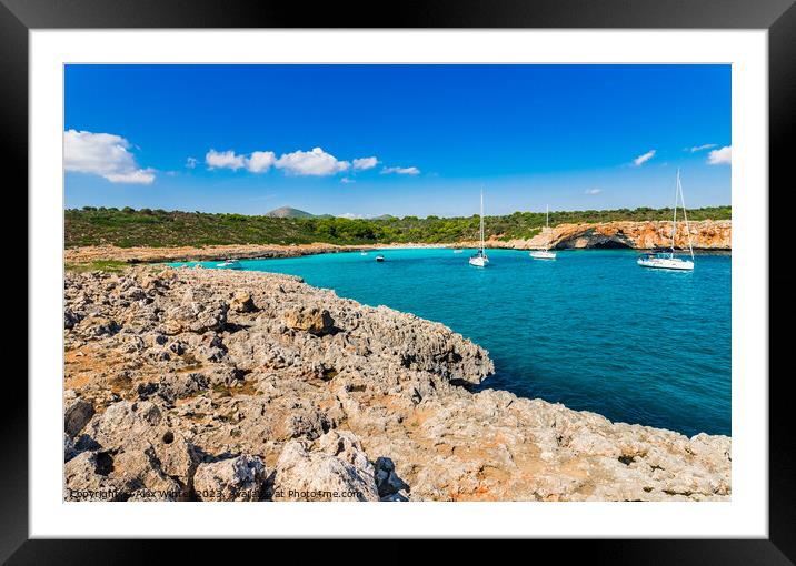 Balearic islands, Cala Varques Framed Mounted Print by Alex Winter