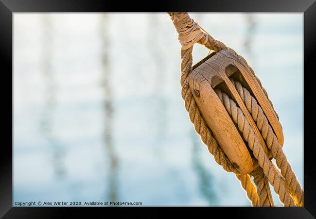 Nautical pulley Framed Print by Alex Winter