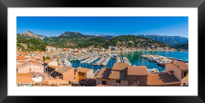 Port de Soller Mallorca panorama view Framed Mounted Print by Alex Winter
