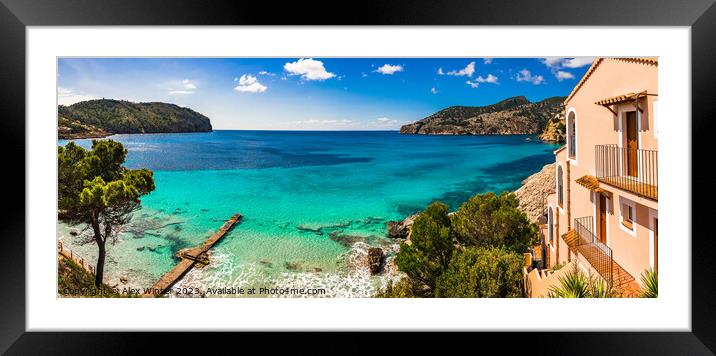Idyllic sea view of bay in Camp de Mar Mallorca Framed Mounted Print by Alex Winter